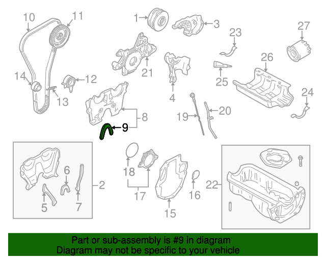 19902005 Mazda Miata Engine Timing Cover Gasket B61P10514