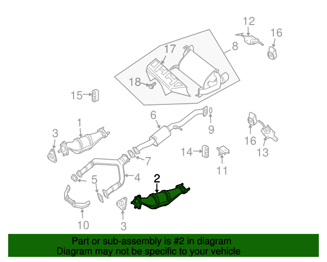 20042007 Nissan 350Z Catalytic Converter 208B3AC325 Nissan Parts Plus