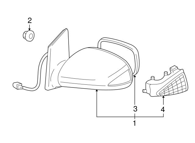 8097540 87910-52740-C0 - 2006 Scion xA Right Mirror Assembly in Black | Genuine ...
