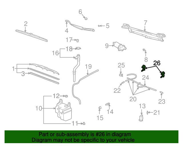 20012003 Toyota Highlander Washer Nozzle 8538147070 Toyota Parts Center