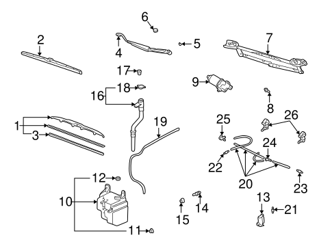 Wiper & Washer Components for 2001 Toyota Highlander #0