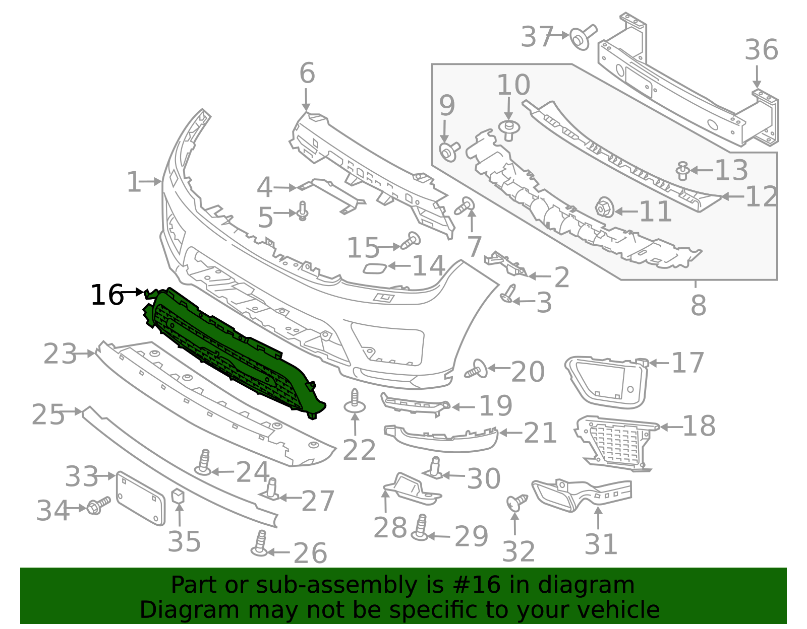 Genuine OEM Center Grille Part# LR099208 Fits 2018-2022 Land Rover