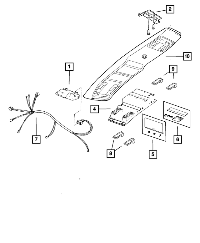 2001 Jeep Cherokee Overhead Console Bracket 55352518AB QuirkParts