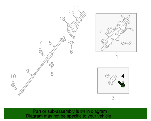 19962024 Nissan Steering Column UJoint Bolt 489354P00A Nissan