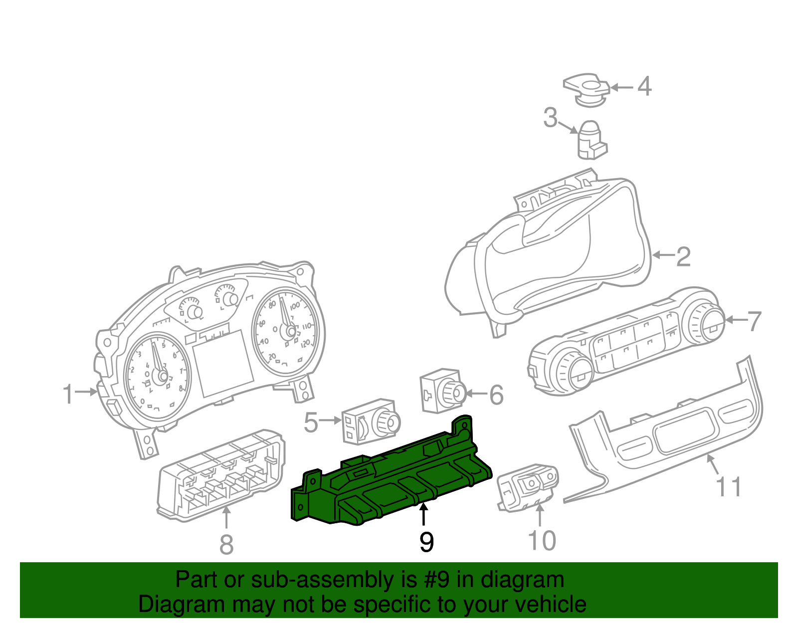 Black Vehicle Stability Control System Switch - GM (84358912)