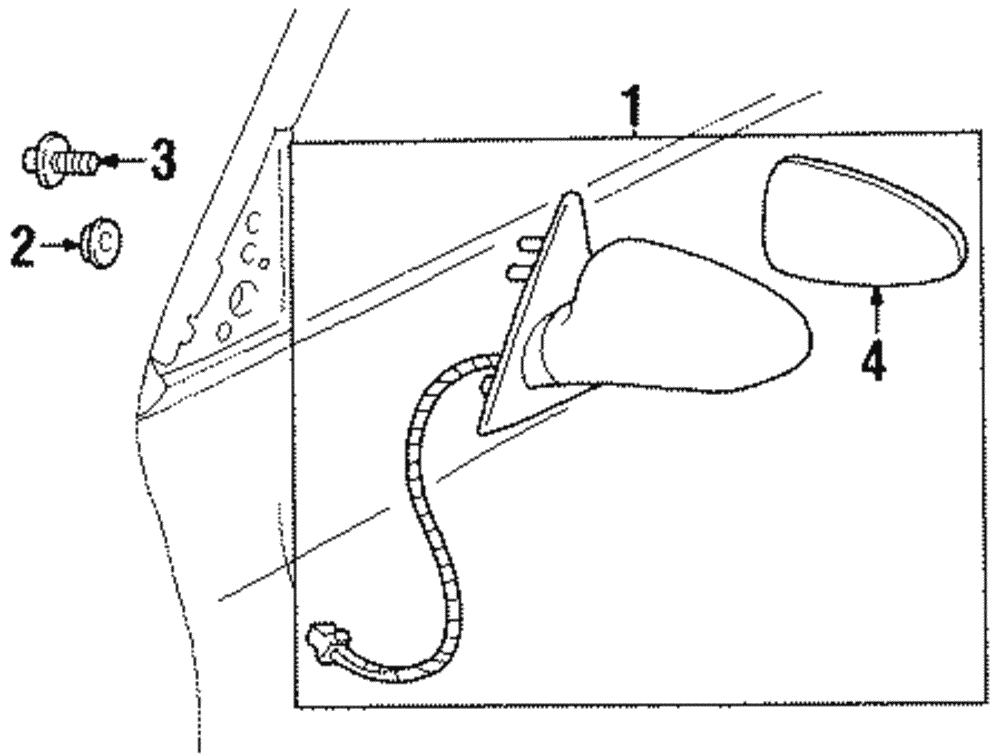 Mirror, O/S Rear View (Refl Glass Only) - GM (12482396)