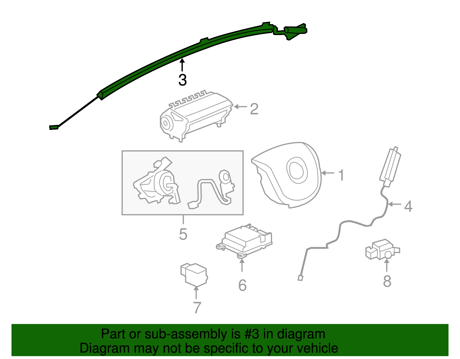Airbag, Roof S/Rl - GM (92220646)