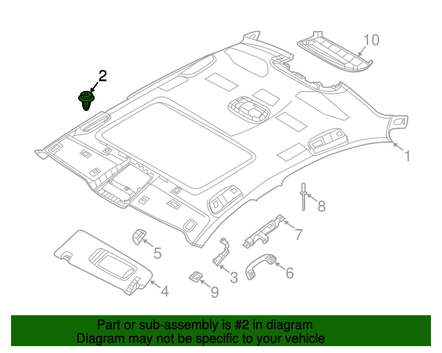 07147212593 20142021 BMW Clip Panoramic Glass Sunroof 079999 (0714