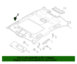 7147212593 - 2014-2025 BMW Headliner Retainer (07-14-7-212-593) | BMW ...