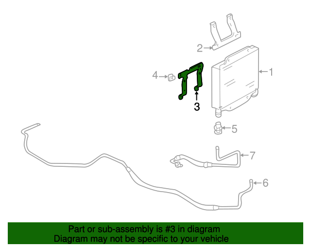 19932000 GM Transmission Oil Cooler Line Bracket 15974696 GM