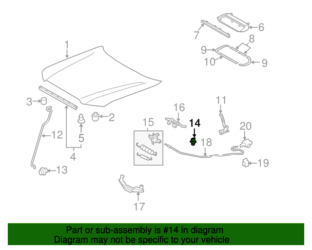 Genuine Toyota Support Rod Holder 53452-04010