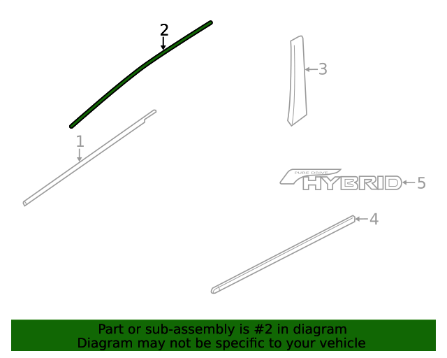 20142020 Nissan Rogue Frame Molding Passenger Side (RH) 802824BA3A