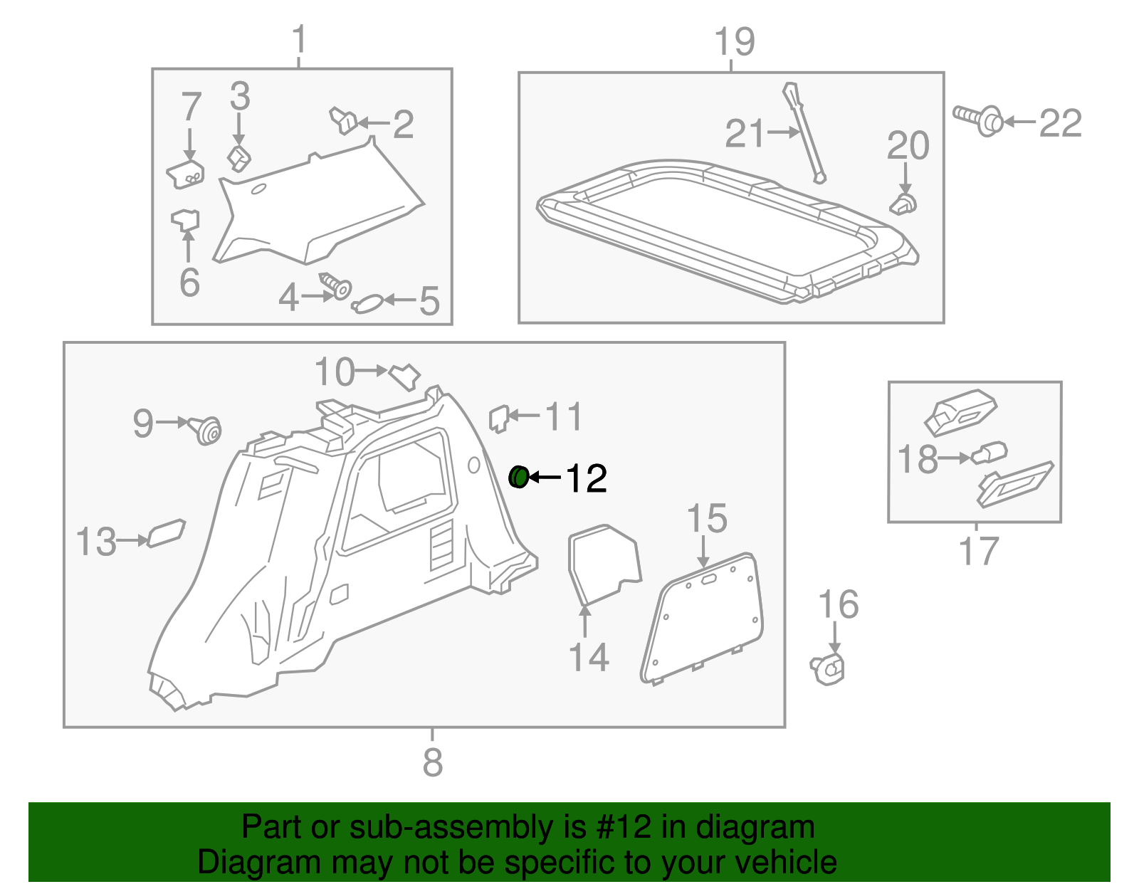 Cocoa Driver Side Quarter Trim Panel Cover - GM (95914503)