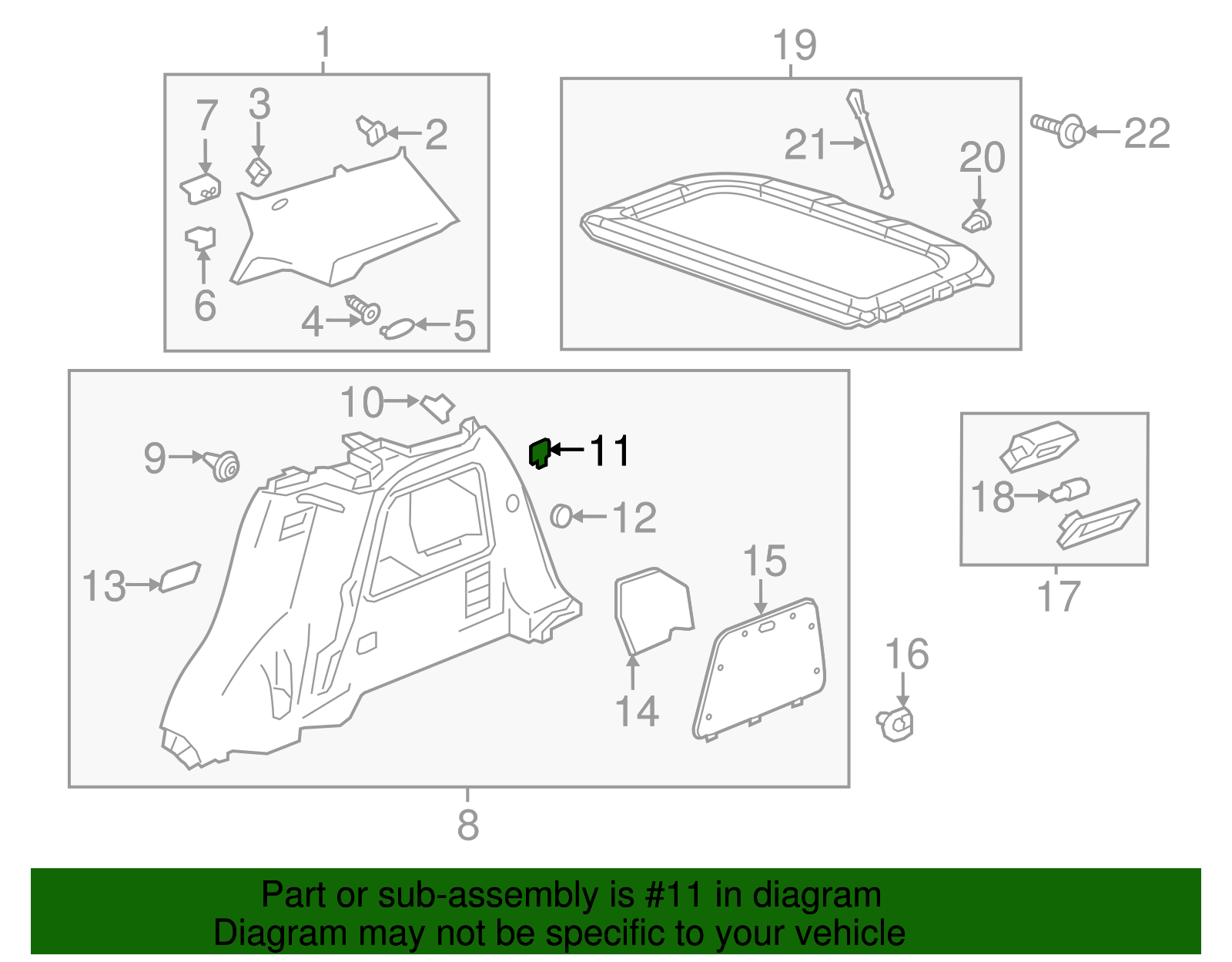 Lower Quarter Trim Cover - GM (95076457)