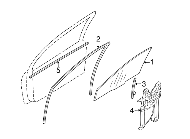 2004-2011 Mitsubishi Endeavor Inner Weather-Strip MR565490  