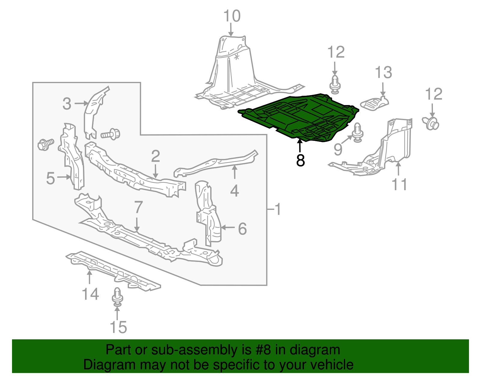 HONDA OEM 74111-SNA-A00 Civic Lower Front Splash Shield 2006-2011 JDM