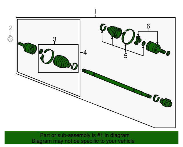 OEM 20142015 Honda Civic Drive Shaft Assembly, R 44305TR3A52