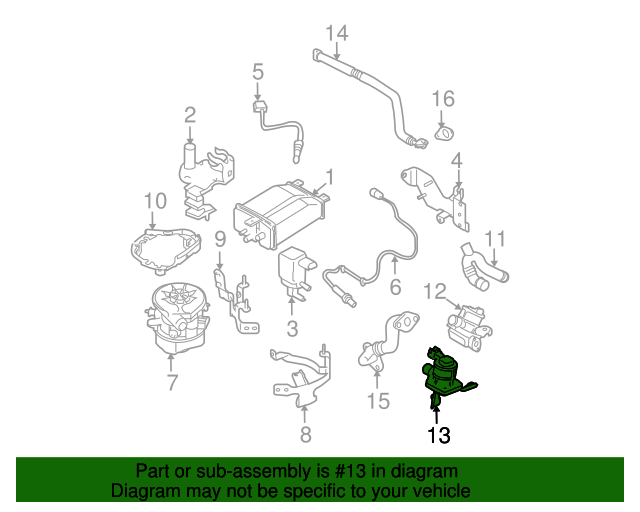 AIR SUCTION VALVE FOR SECONDARY AIR SYSTEM [sixpin connector] Subaru
