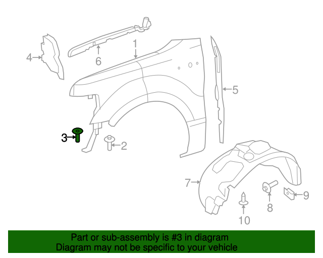 W714338S439 20092023 Ford Fender Bolt Fairway Ford Parts