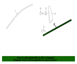 Genuine OEM Driver Side Front Door Window Belt Reveal Molding Part