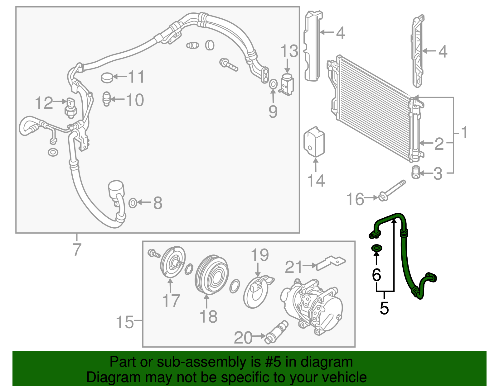 2015-2017 Hyundai Tucson A/C Refrigerant Discharge Hose 97762-4W000 ...