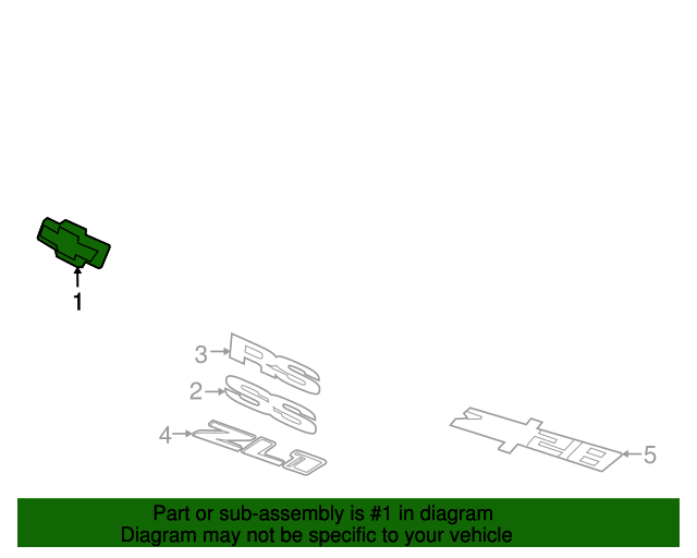 22761890 Adhesive Bowtie Rear Compartment Lid Emblem 20102014