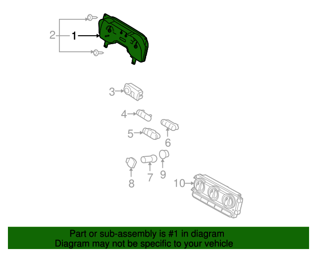 5R3Z10849GB Instrument Cluster 2005 Ford Mustang Lasco Auto Parts