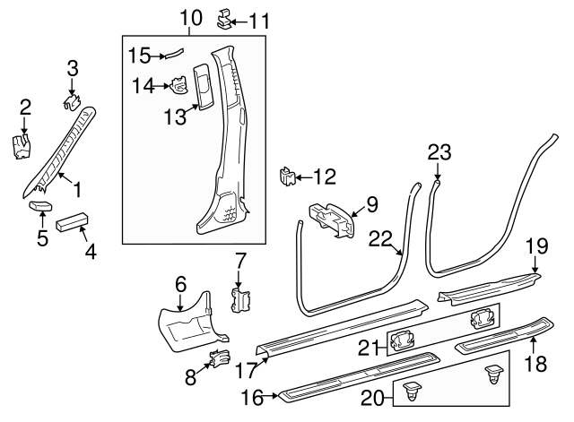 21691925 219-690-87-25-7H93 - Center Pillar Trim 2006 Mercedes-Benz | Mercedes ...