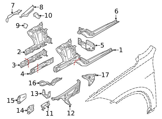 BMW OEM Support Panel Part# 41-00-7-427-127 | OEM Vehicle Parts