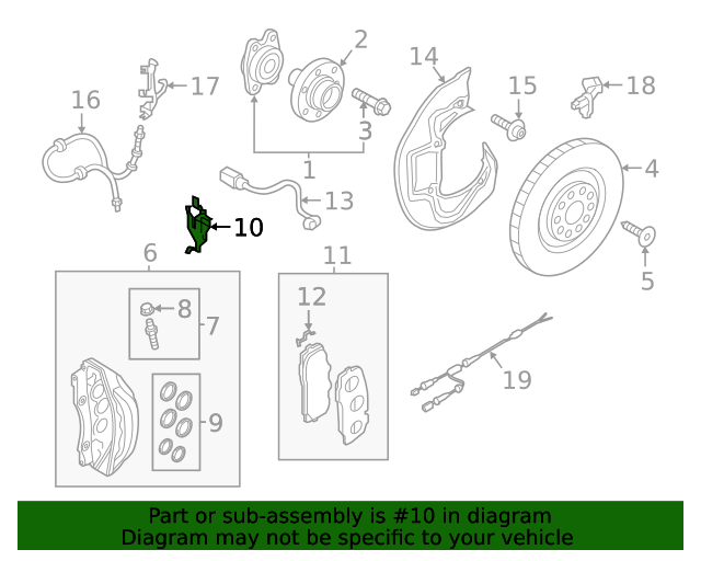 2020 Audi Brake Pads Retainer Kit 971698231A Audi OEM Parts