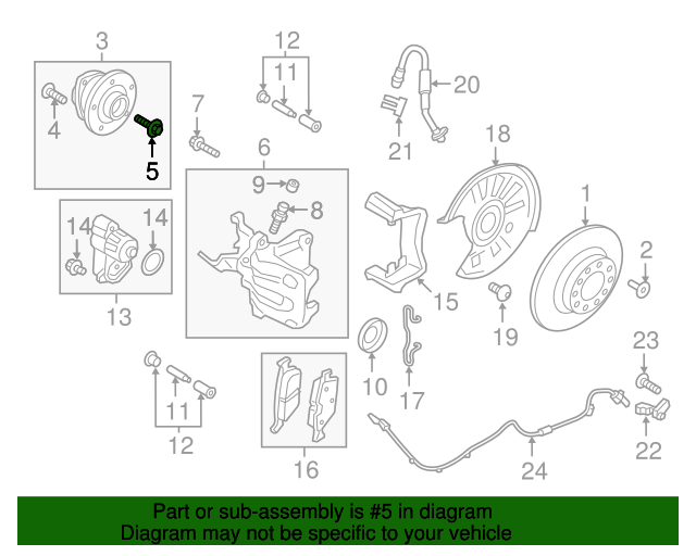 20062023 Audi Axle Bolt WHT005437A Genuine Audi Parts