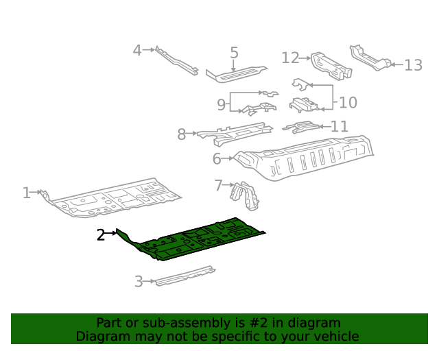 20192022 Toyota Avalon Floor Pan 5811207011 Toyota Parts Center