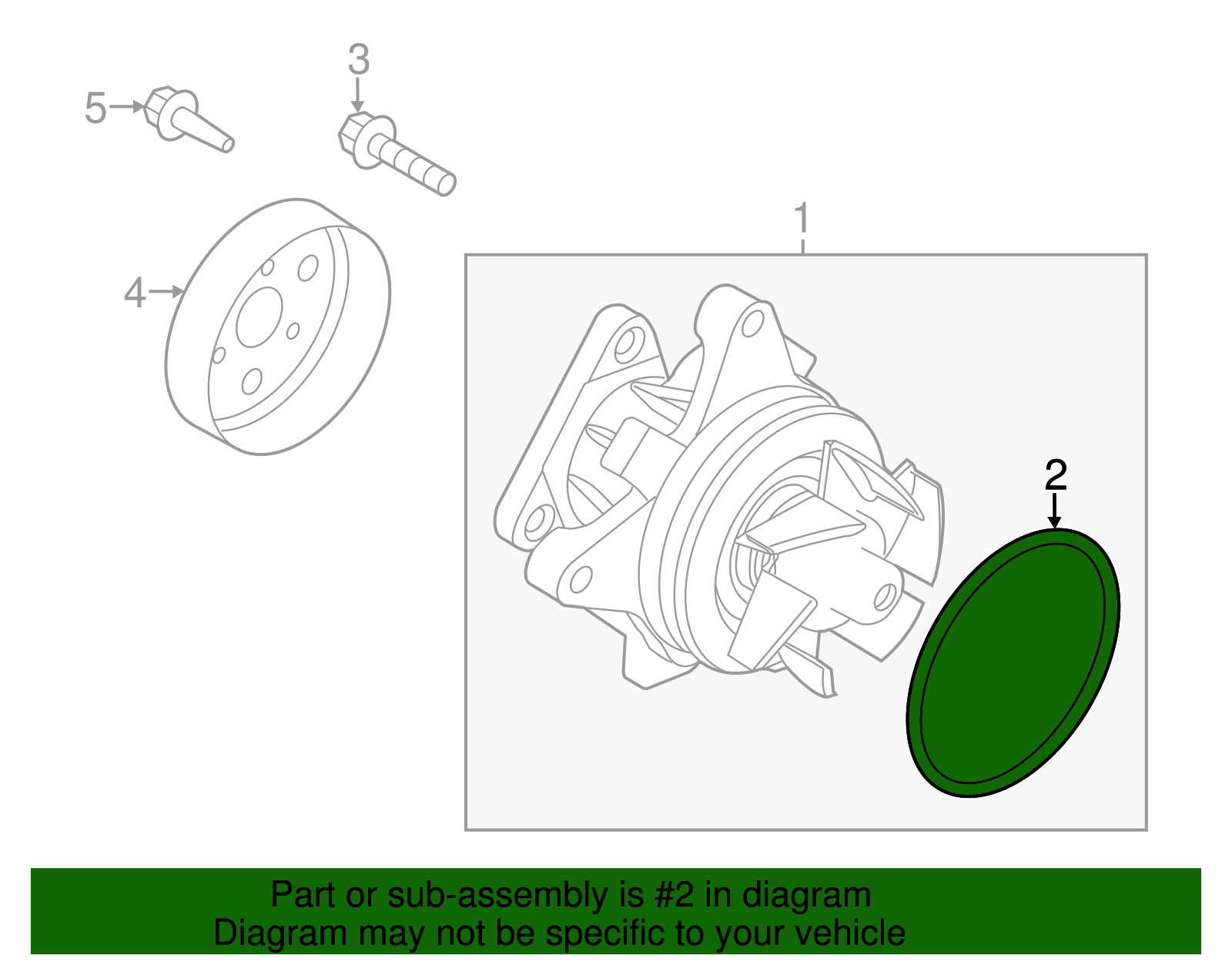 20122017 Land Rover Water Pump Assembly Gasket LR025014 Land Rover