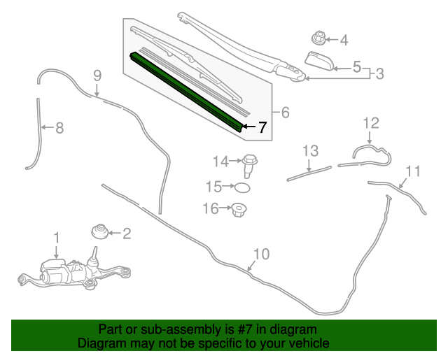 8521447010 Back Glass Wiper Blade Refill (Rear) 20042022 Toyota