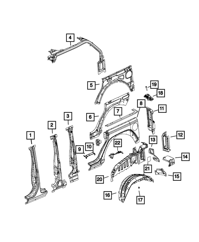 20212024 Jeep Wrangler Splash Shield, Left 68411969AA Mopar eStore