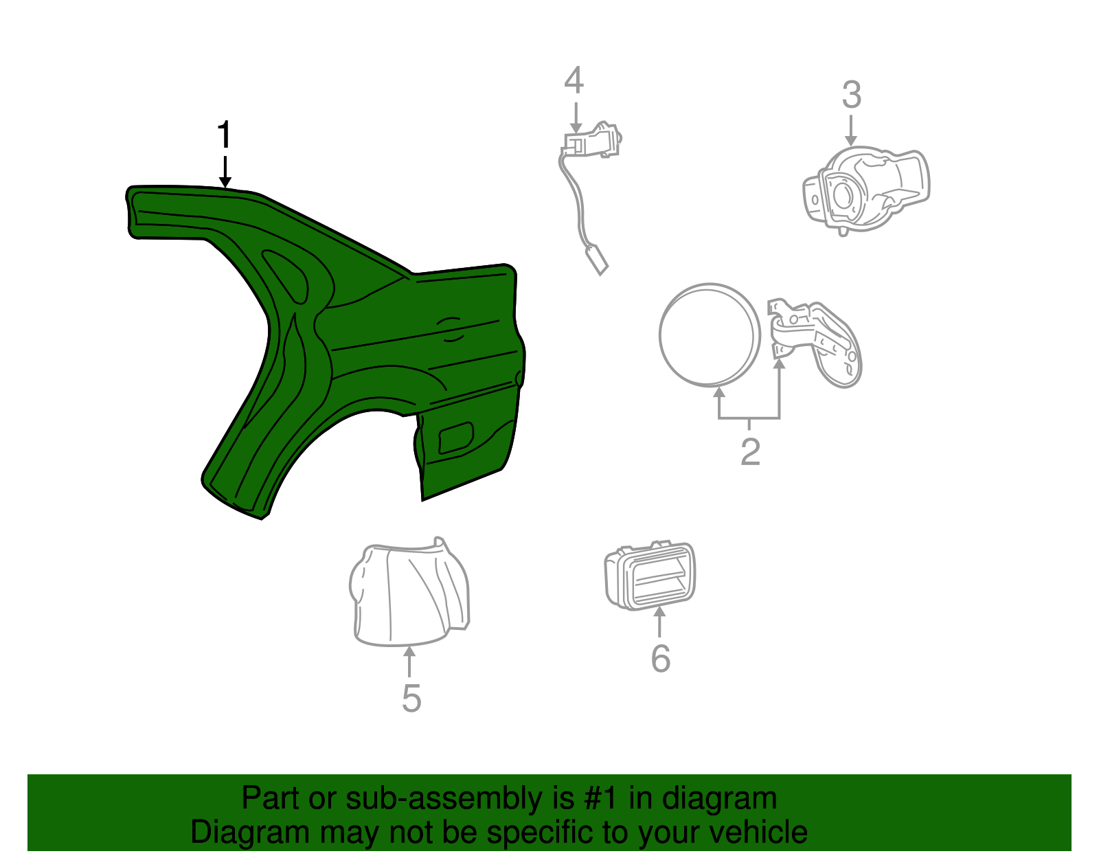 Quarter Panel - Ford (YF1Z-5427841-BA)