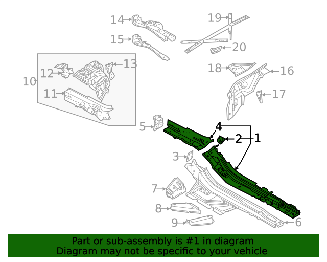 4K0803104 Side Member Assembly 20192023 Audi Audi Parts Store