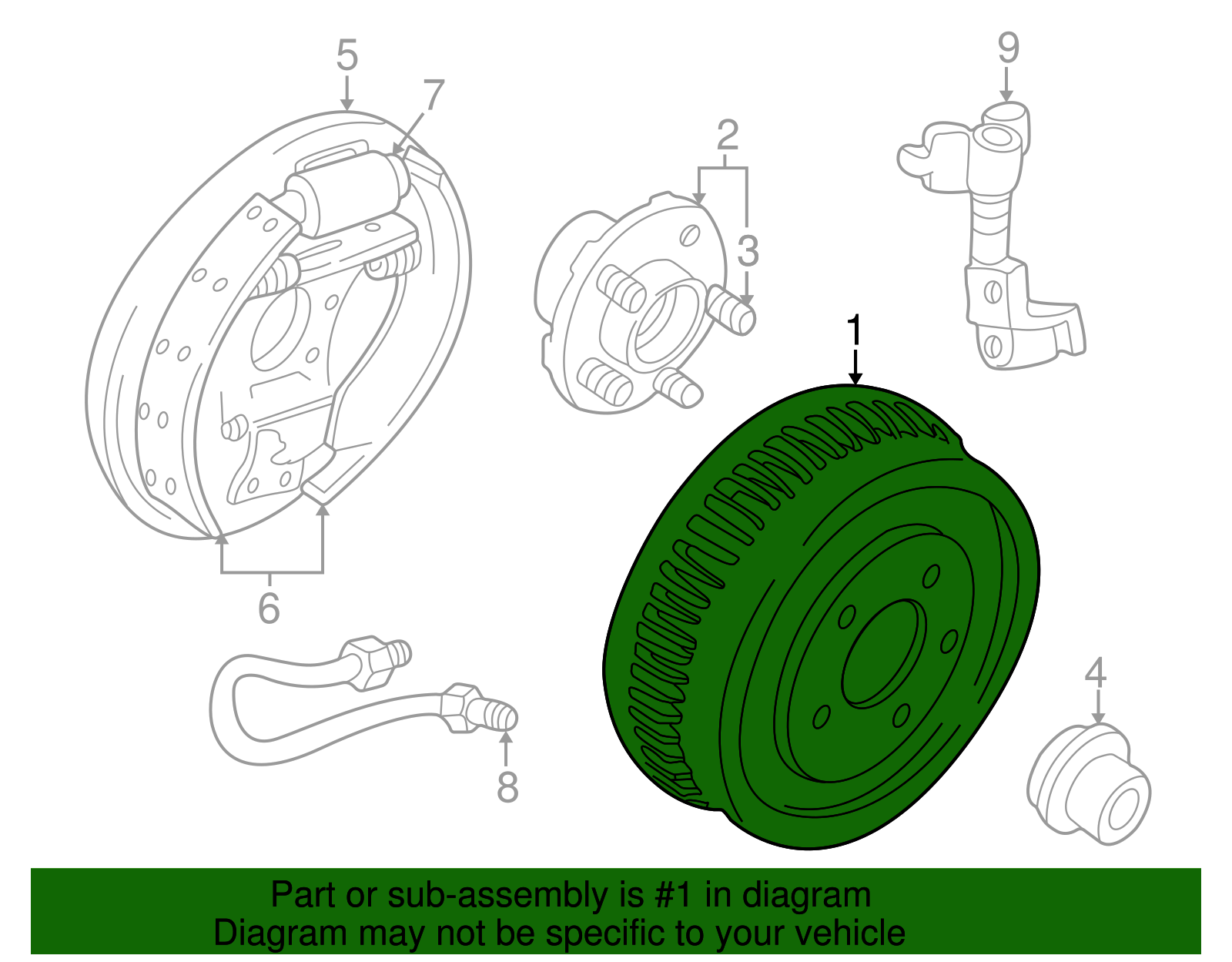 Drum - Ford (YF1Z-1V126-B)