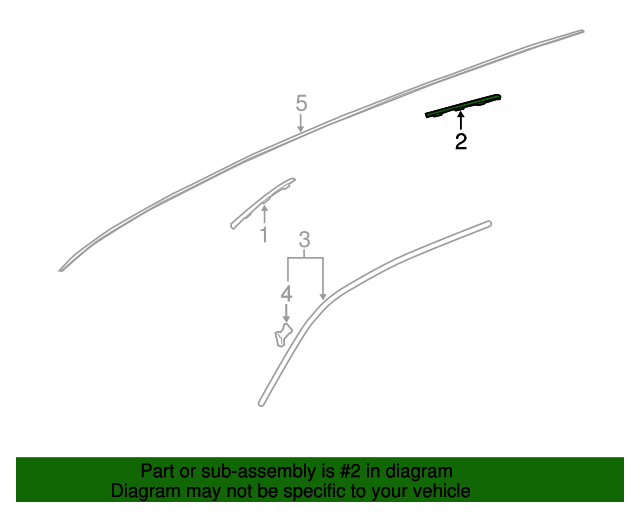 20082017 Buick Enclave Black Passenger Side Roof Panel Joint Rear