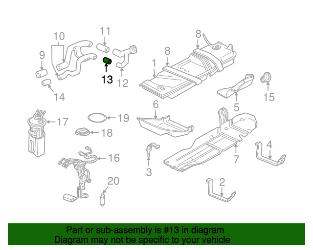 19952000 GM Fuel Tank Vent Hose 15705572