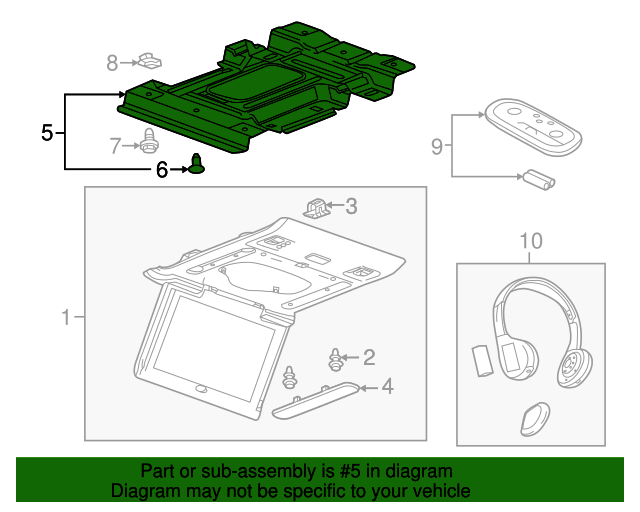20152020 GM Rear Seat Entertainment System Video Display Mounting