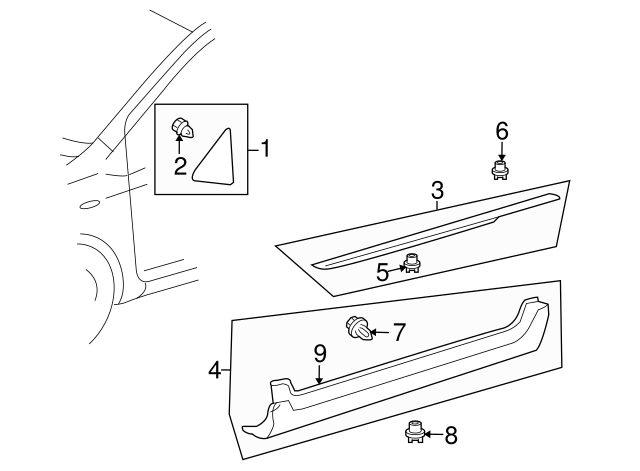 TOYOTA 76925-52101-B1 Side Mudguard Protector