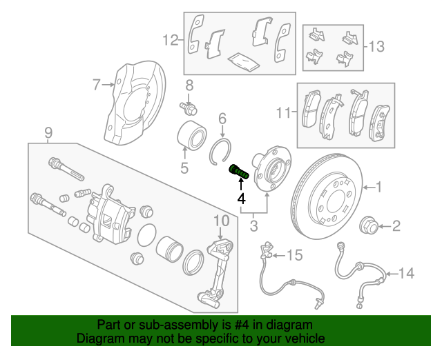 1985-2024 Mitsubishi Wheel Stud MB911495 | MitsubishiParts.com