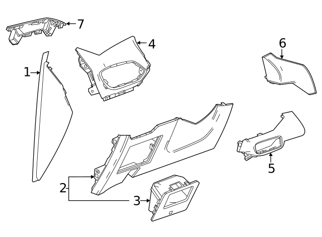 42578257 - Black Instrument Panel Lower Center Trim Plate Applique 2021 ...