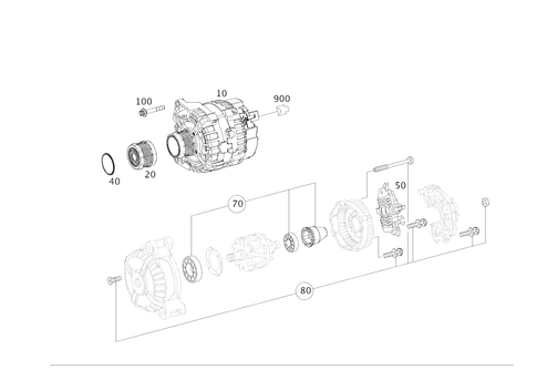 thumbnail image 2 of 150A Alternator For Mercedes-Benz CLA250 GLA250 B250 – 2014-2020, 2.0L, 12V CW, 5-Groove Pulley 2 of 5