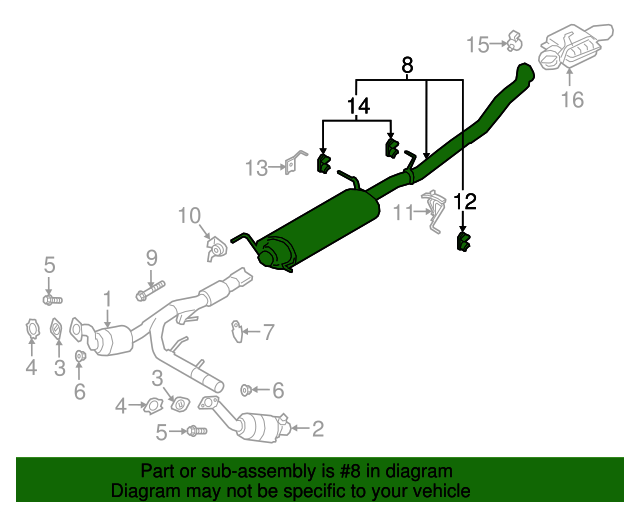 Genuine OEM Ford Part Muffler & Pipe JL1Z5230F Genuine OEM Ford