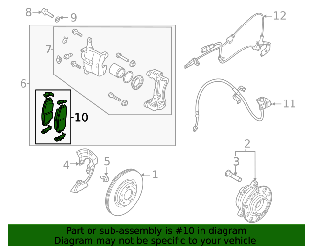 Genuine Brake Pads Front for 20212022 Hyundai Sonata Part 58101