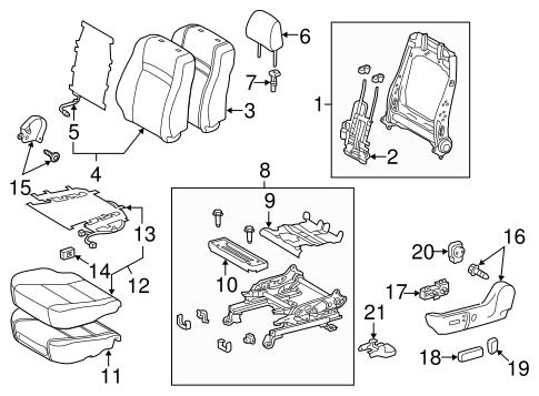 Driver Seat Components for 2014 Toyota Camry | Toyota OEM Parts Online