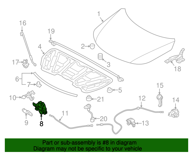 20112015 Kia Sorento OEM NEW 1115 Kia Sorento Latch ASSEMBLYHOOD W