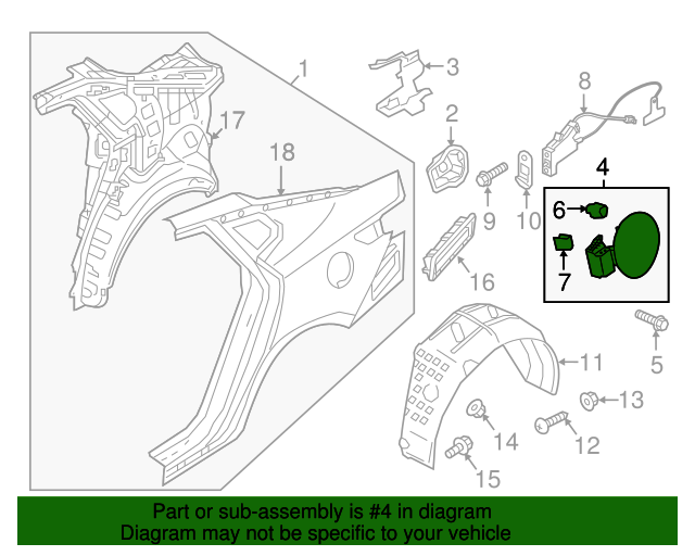 69510D4500 Fuel Door 20192020 Kia Optima Kia.Parts Store